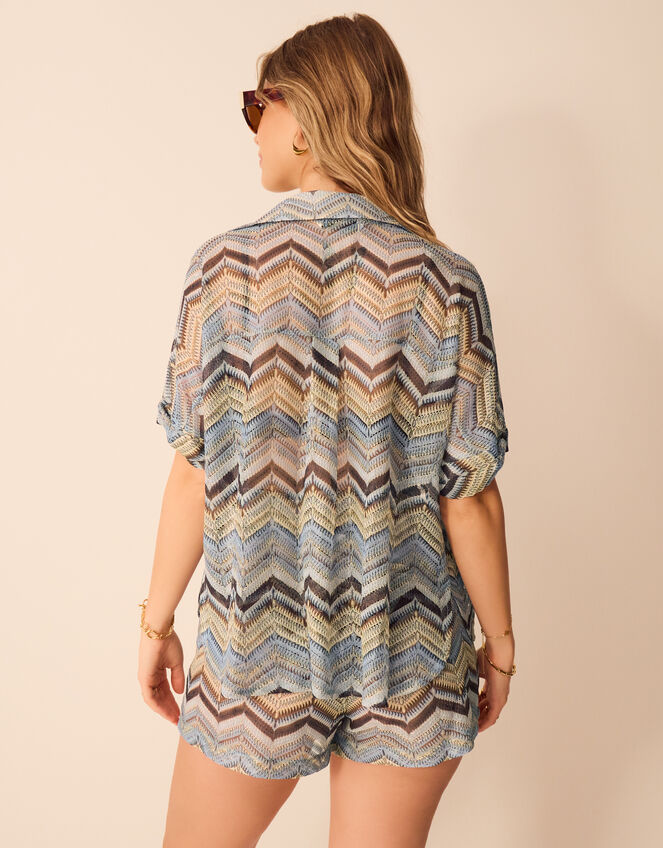 Zigzag Crochet Shirt, Multi (MULTI), large