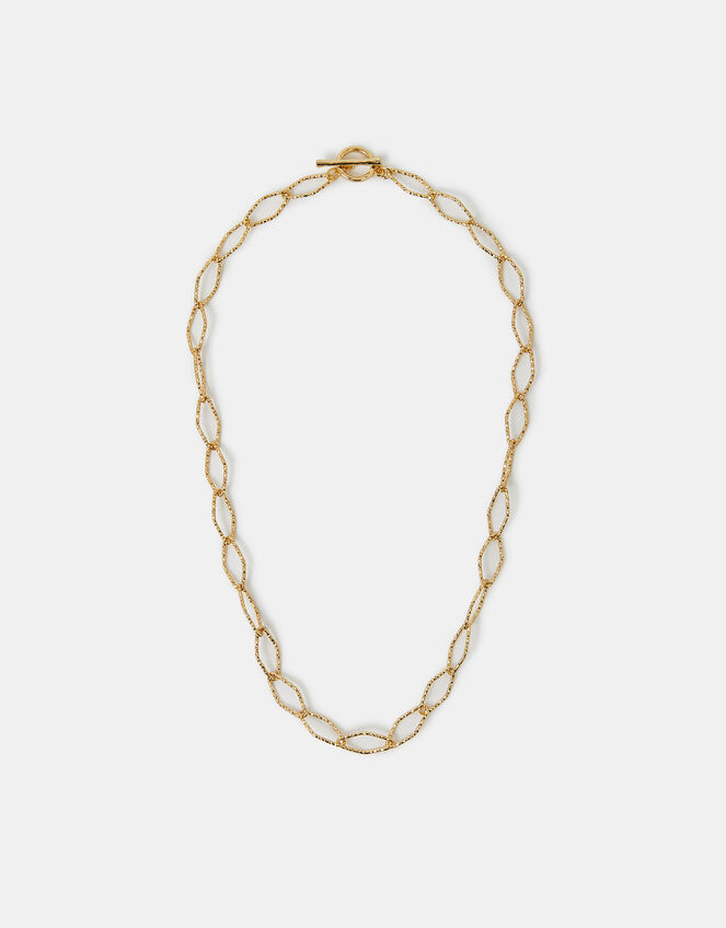 14ct Gold-Plated Diamond Cut Chain Necklace, , large