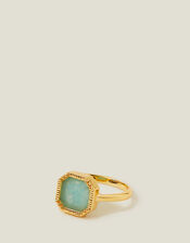 14ct Gold-Plated Aqua Quartz Ring, Gold (GOLD), large