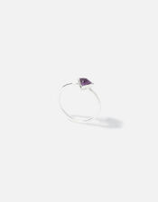 Sterling Silver Healing Stone Amethyst Ring, Purple (PURPLE), large