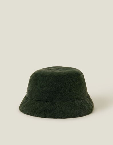 Faux Fur Bucket Hat, Green (GREEN), large