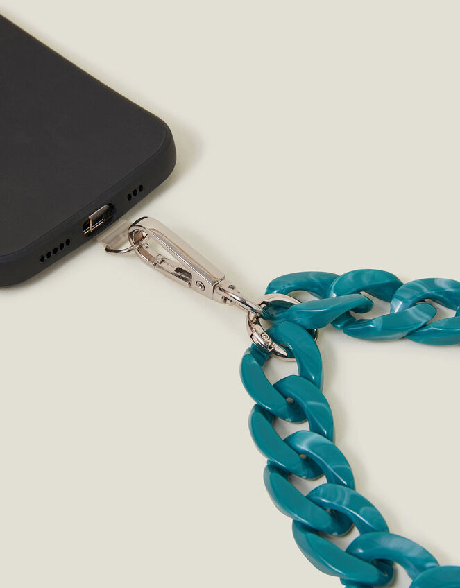 Resin Chain Wrist Phone Strap, Teal (TEAL), large
