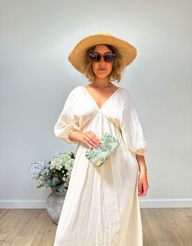 Raffia Palm Hardcase Bag, , large