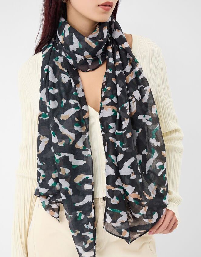 Lightweight Animal Print Scarf, , large