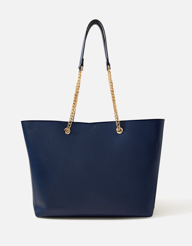Chain Tote Bag, Blue (NAVY), large