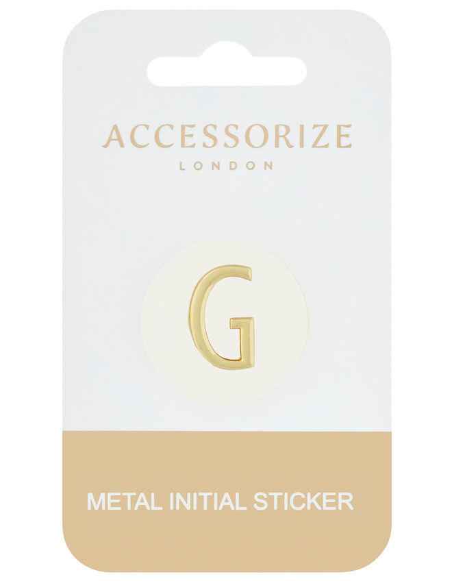 Metallic Initial Sticker - G, , large