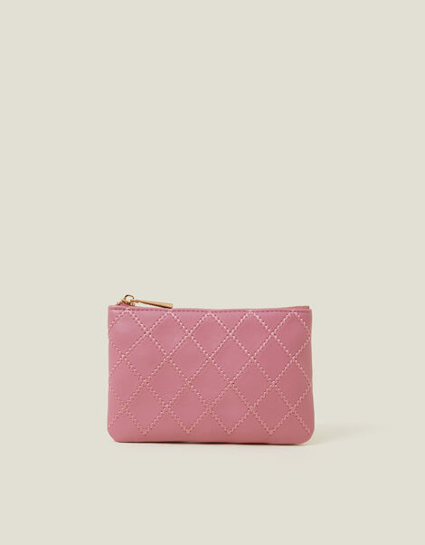 Quilt Stitch Coin Purse, Pink (PINK), large