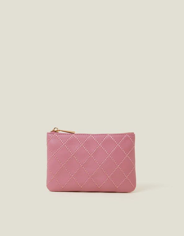 Quilt Stitch Coin Purse, Pink (PINK), large