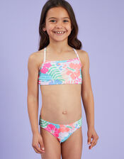 Girls Tropical Print Bikini Set, Multi (BRIGHTS MULTI), large
