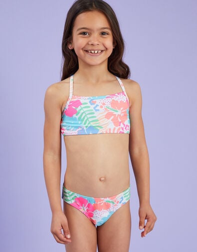 Girls Tropical Print Bikini Set, Multi (BRIGHTS MULTI), large