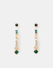 3-Pack Sparkle Hoop Stud Earrings, , large