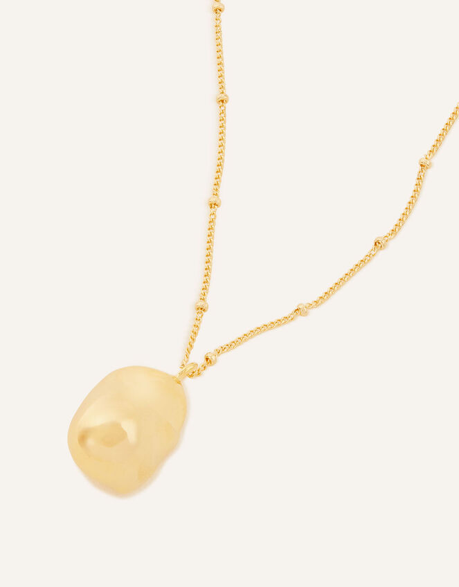 14ct Gold-Plated Irregular Shape Pendant Necklace, , large