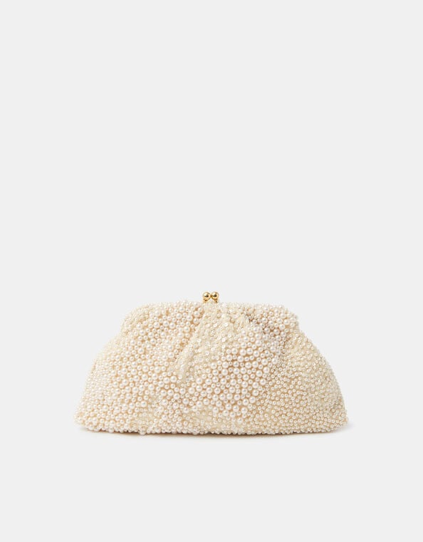 Bridal Cloud Pearl Beaded Mini Bag, , large