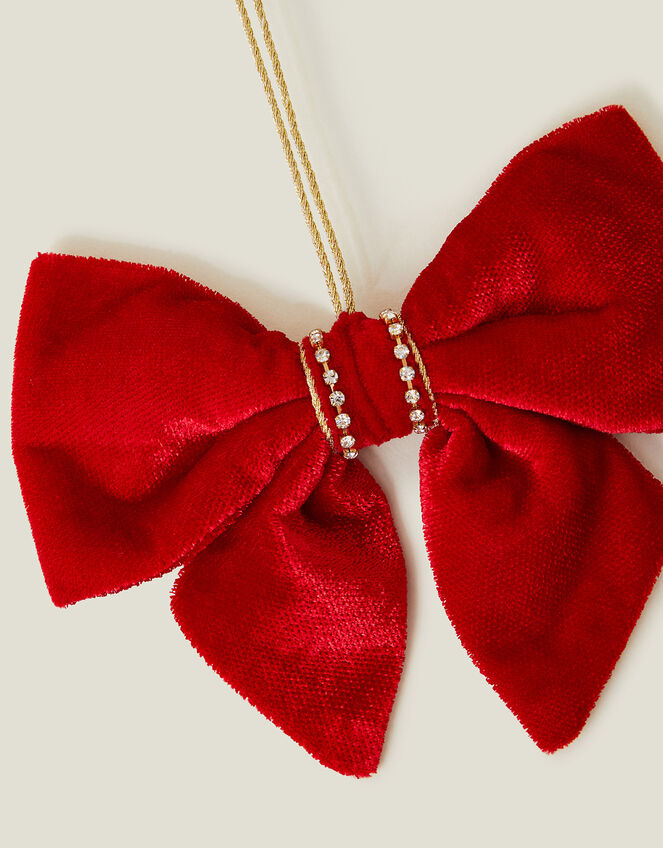 Velvet Bow Christmas Tree Decoration, , large