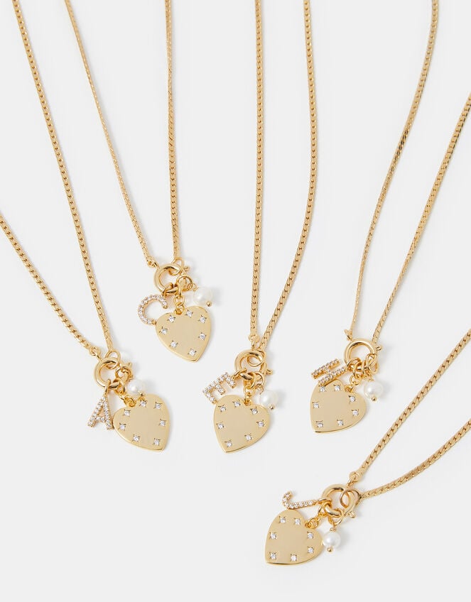 14ct Gold-Plated Omega Initial Charm Necklace, Gold (GOLD), large
