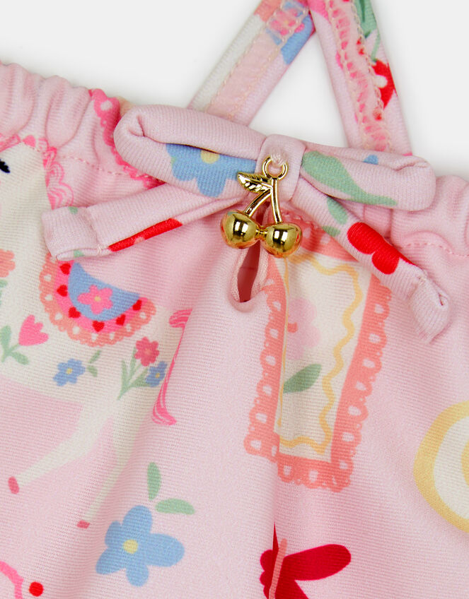 Girls Cowboy Print Swimsuit, Multi (PASTEL MULTI), large