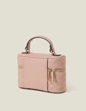 Quilted Top Handle Cross-Body Bag, Nude (NUDE), large