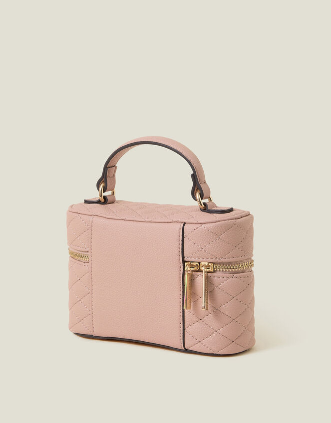 Quilted Top Handle Cross-Body Bag, Nude (NUDE), large