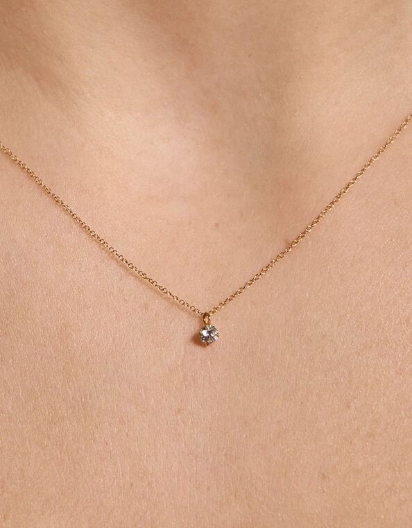 Lab Grown Diamond 0.1ct Pendant Necklace 9ct Gold, , large