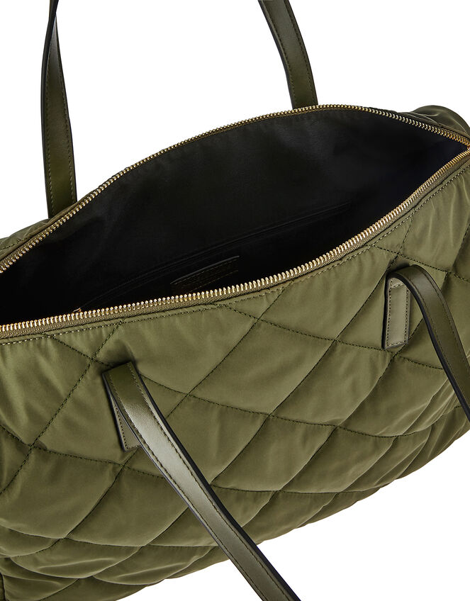 Harri Quilted Weekender Bag, Green (KHAKI), large