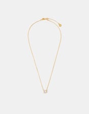 14ct Gold-Plated Cubic Zirconia Pendant Necklace, , large