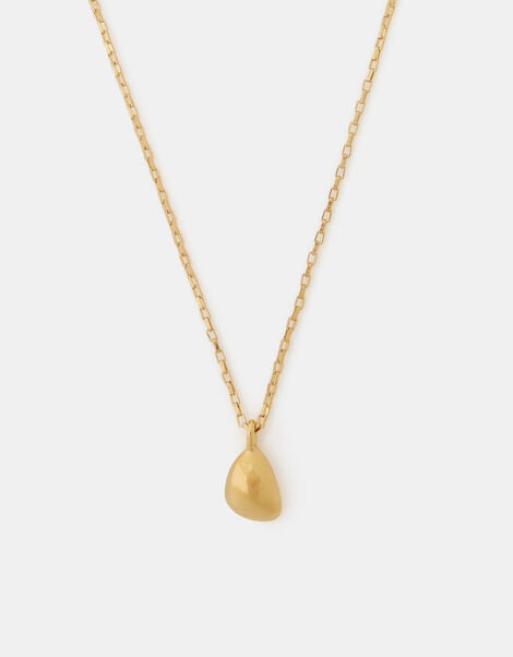 Stainless Steel Molten Nugget Pendant Necklace, , large