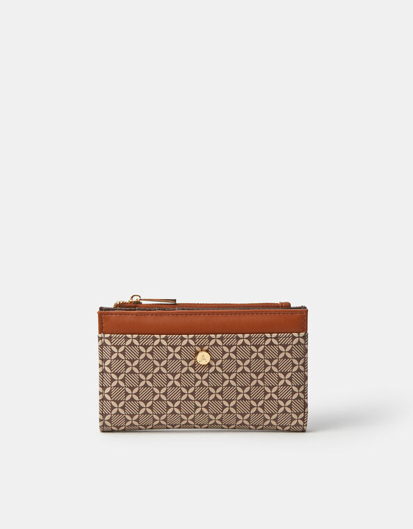 Slimline Geometric Print Purse, , large