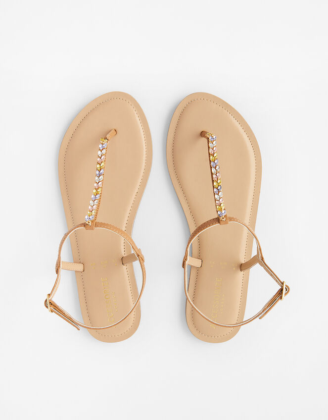 Coloured Gem Sandals, Metalic (METALLICS), large