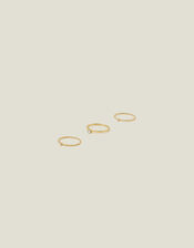 3-Pack Gem Pearl Rings, Gold (GOLD), large