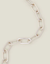Chain Link Necklace, Silver (SILVER), large