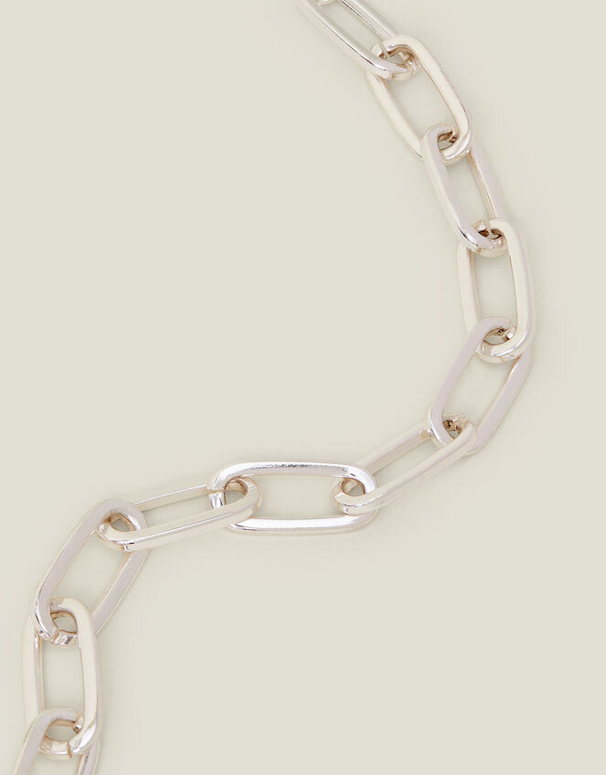 Chain Link Necklace, Silver (SILVER), large