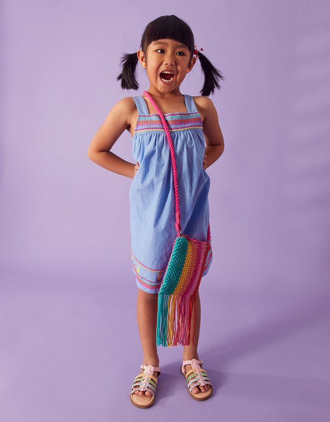 Kids Rainbow Macrame Bag, , large