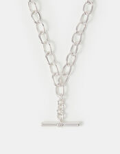 T-Bar Link Chain Necklace, Silver (SILVER), large