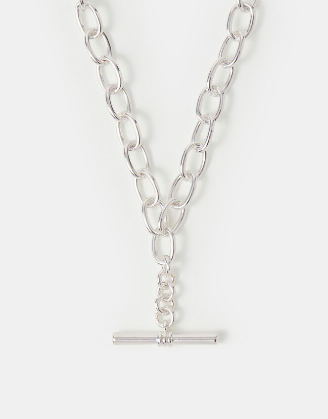 T-Bar Link Chain Necklace, Silver (SILVER), large