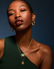 14ct Gold-Plated Ridge Cross Pendant Necklace, , large