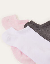 Supersoft Cotton Ankle Socks Set of Three , Multi (PASTEL-MULTI), large