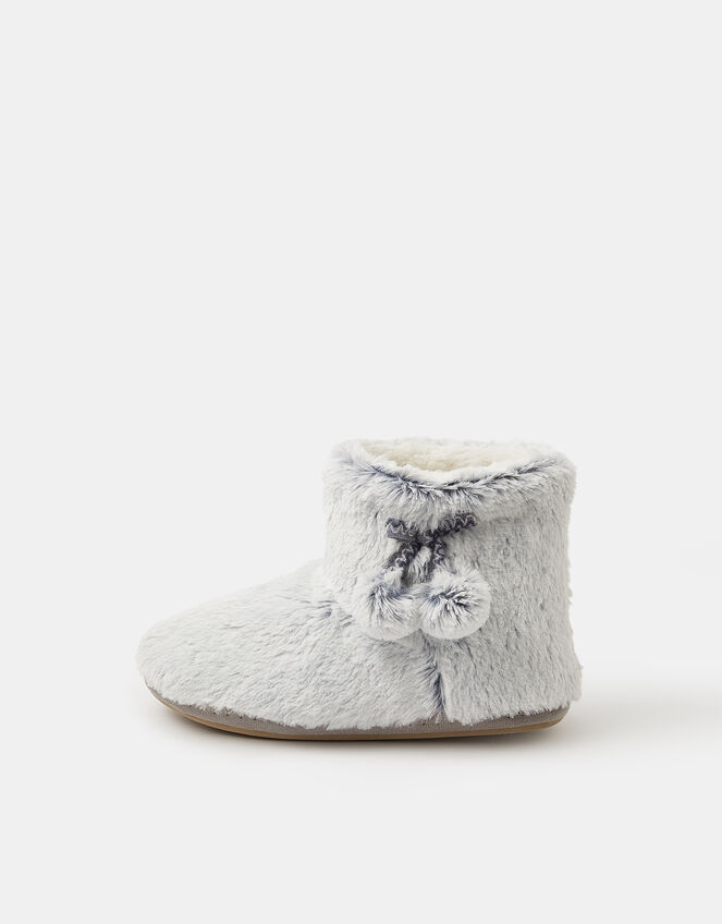 Super Soft Pom Pom Slipper Boots, Grey (GREY), large