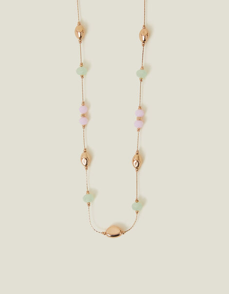 Long Mix Bead Station Necklace, , large