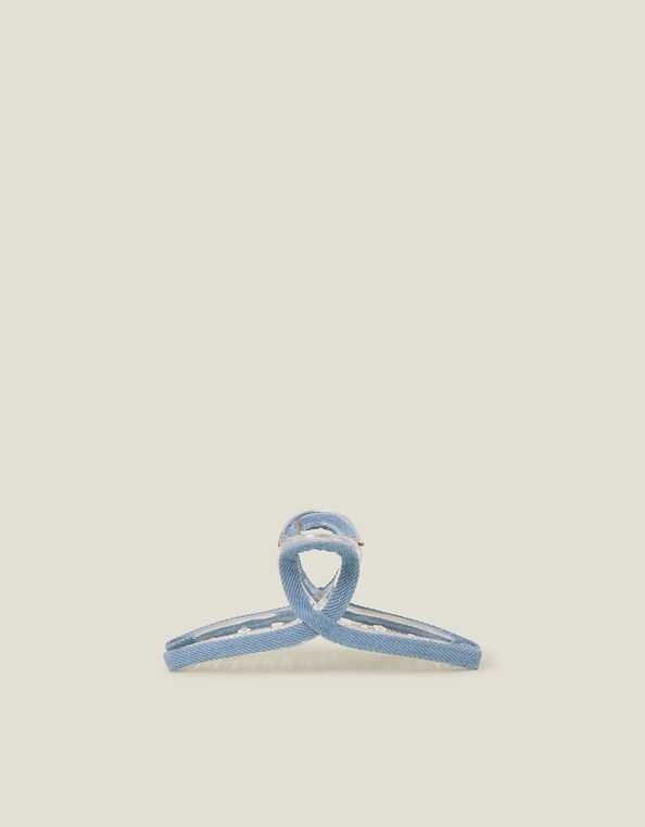Wrapped Denim Claw Clip, , large