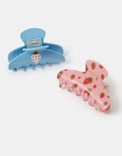 2-Pack Strawberry Print Claw Clips, , large