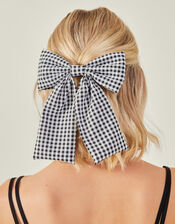 Gingham Hair Bow, , large