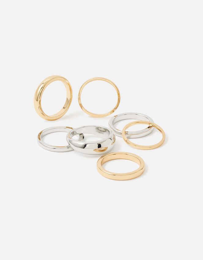 Berry Blush Curved Edge Ring Set, Metalic (METALLICS), large