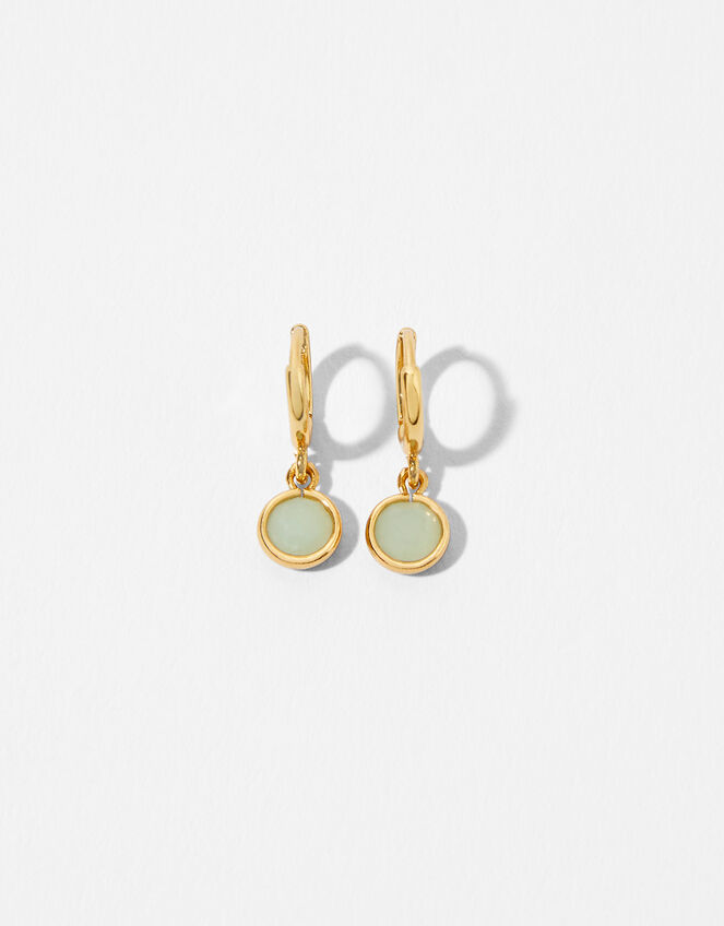 Gold-Plated Birthstone Earrings - March, , large