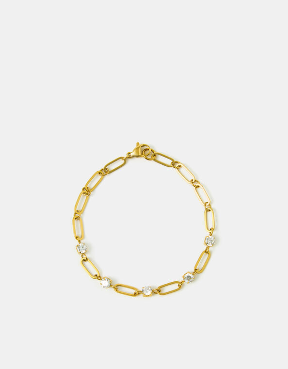 14ct Gold-Plated Paperclip Chain Bracelet, , large