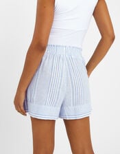 Stripe Drawstring Shorts, Blue (BLUE), large