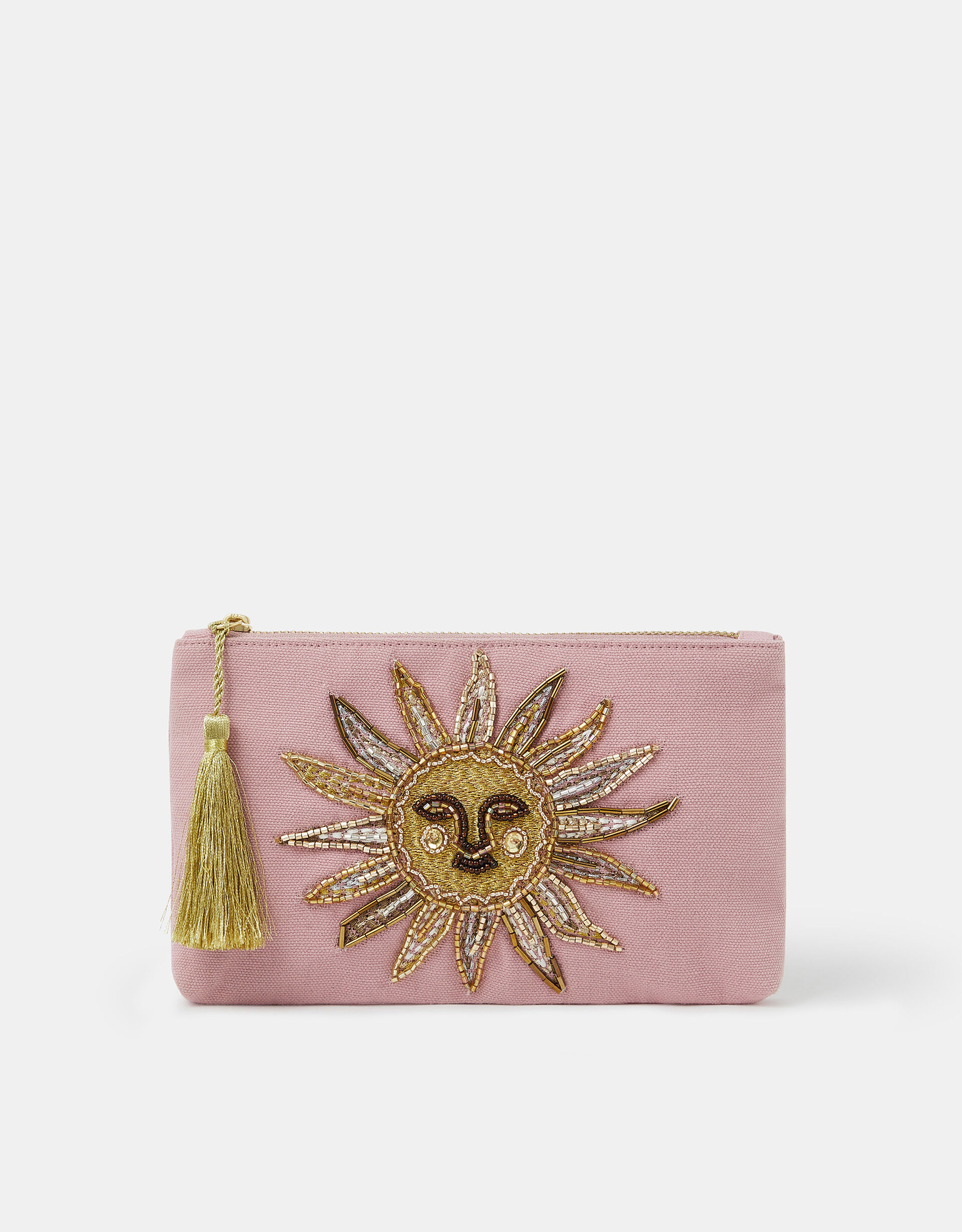 accessorize Sun Embellished Zip Pouch