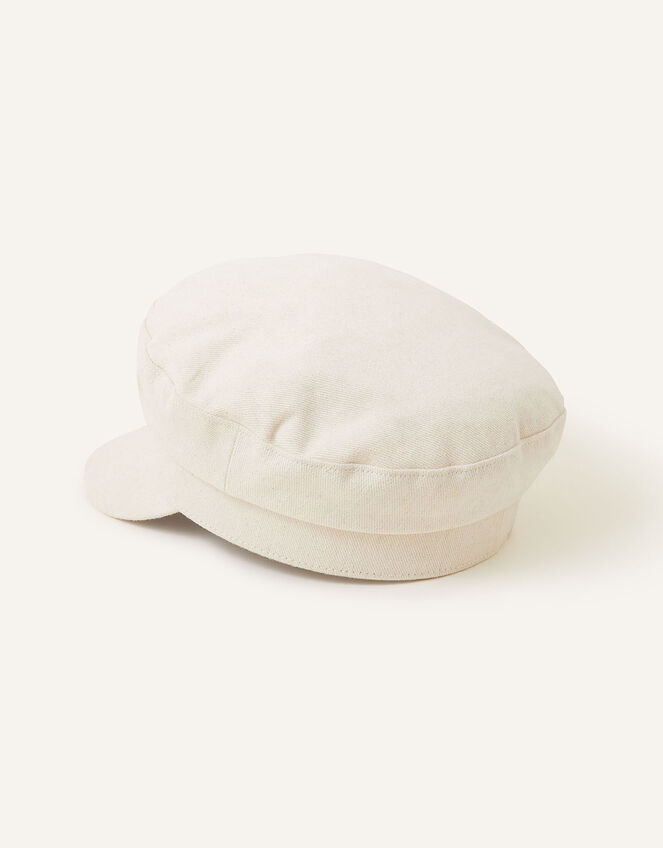 Twill Baker Boy Hat, Natural (NATURAL), large