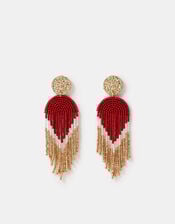 Beaded Chevron Drop Earrings, , large