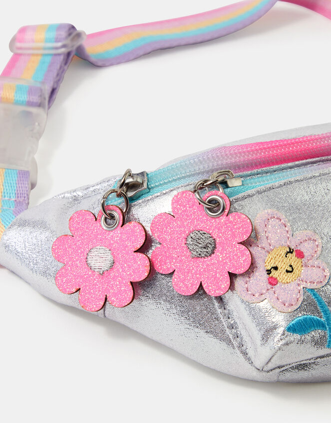 Girls Floral Metallic Belt Bag, , large