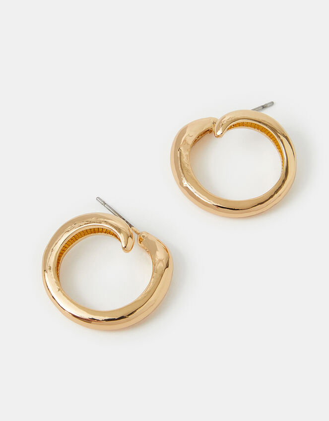 Swirl Hoop Earrings, Gold (GOLD), large